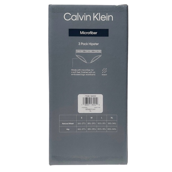 Calvin Klein Women’s Hipster 3-Pack Denim/Clay - Picture 3 of 5